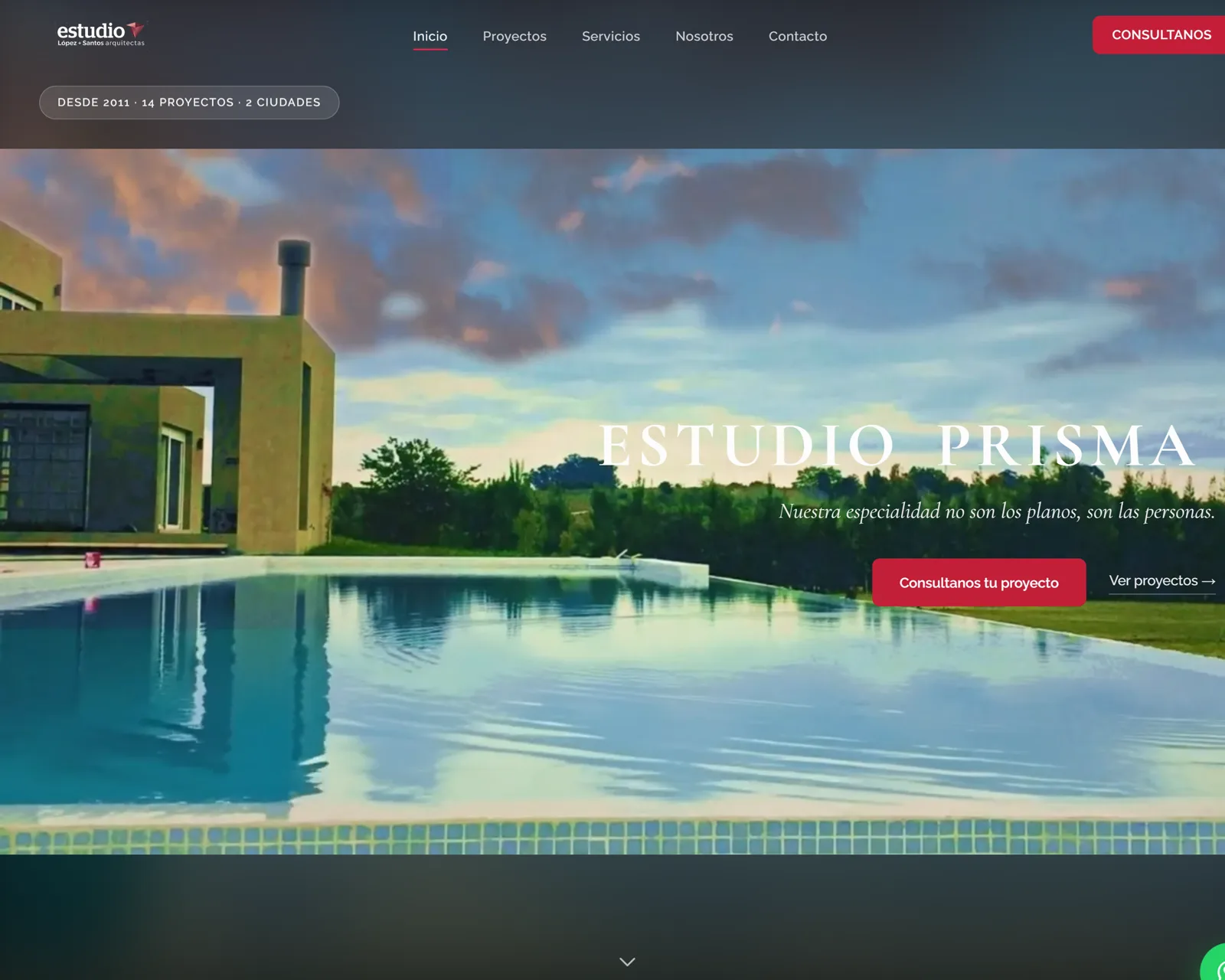 Sitio portfolio para un estudio de arquitectura: galería de proyectos con estética editorial